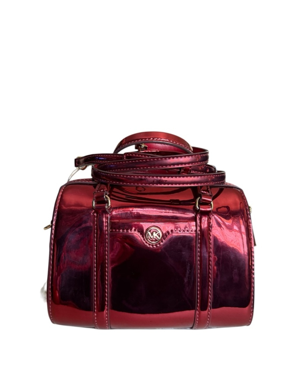 Michael Kors Cherry Metallic Small Duffle Crossbody